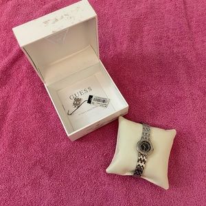 GUESS Silver/Stones and Black Face Women Watch